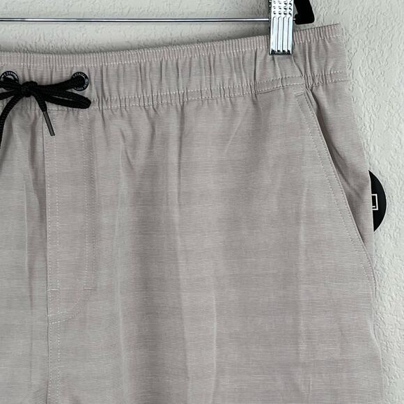 Ezekiel Tan Striped Men’s Casual 4” Elastic Drawstring Waist Board Shorts 38 NWT - Picture 5 of 12